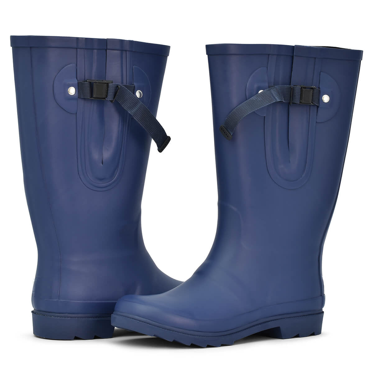 Navy Blue Classic Unisex Wide Calf Wellies – up to 50cm calf