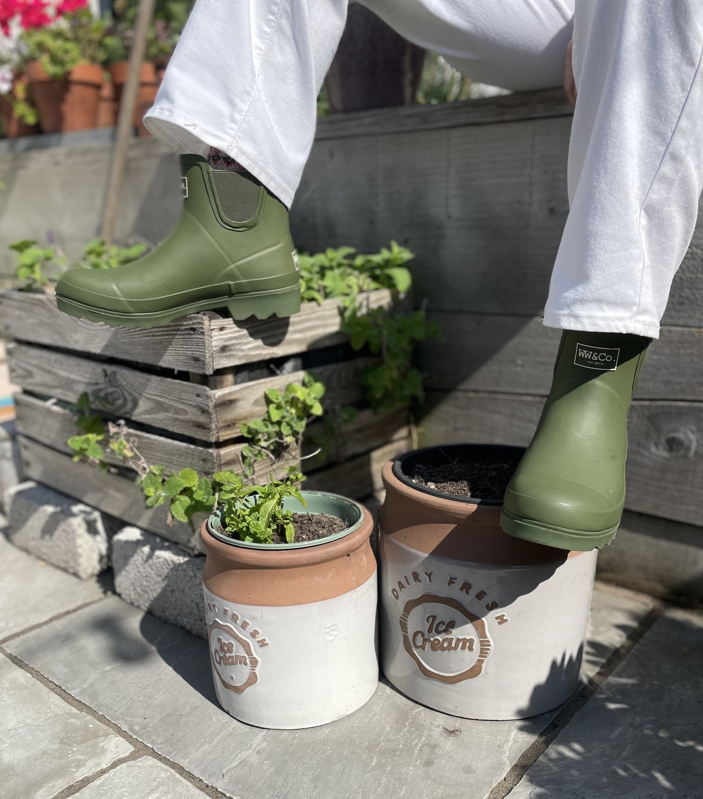 Khaki Betty Ankle Wellies