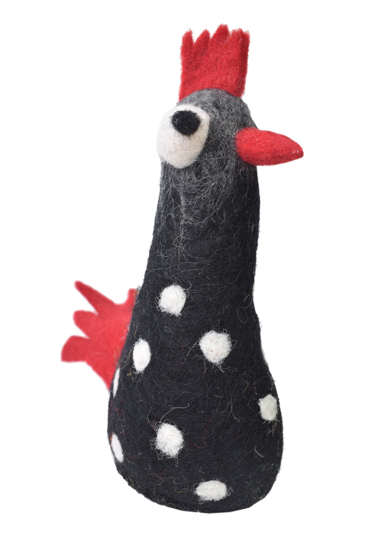 Super cute black felted chicken decoration