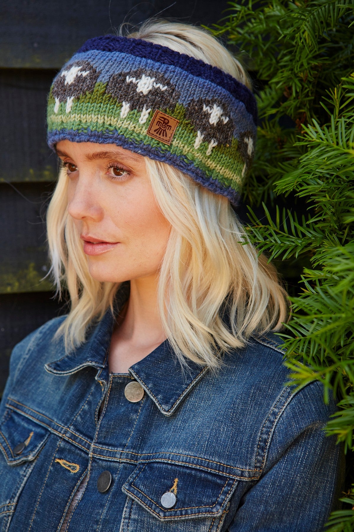 Fair Trade Knit head band with Herdwick Sheep pattern