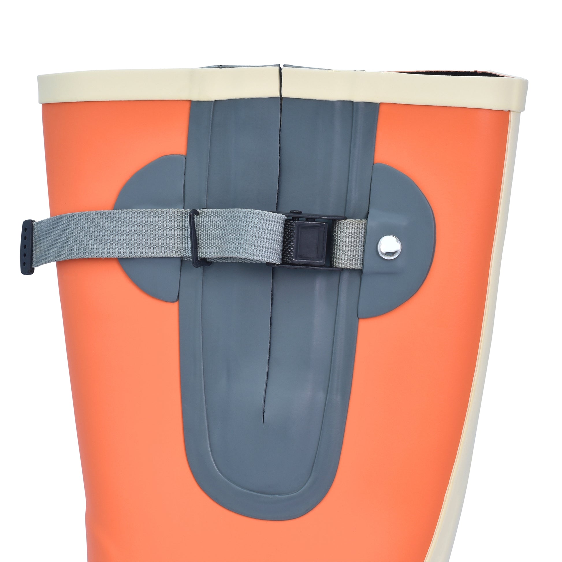 Bright orange wellington boots for curvy calves – wide fit with comfort gusset