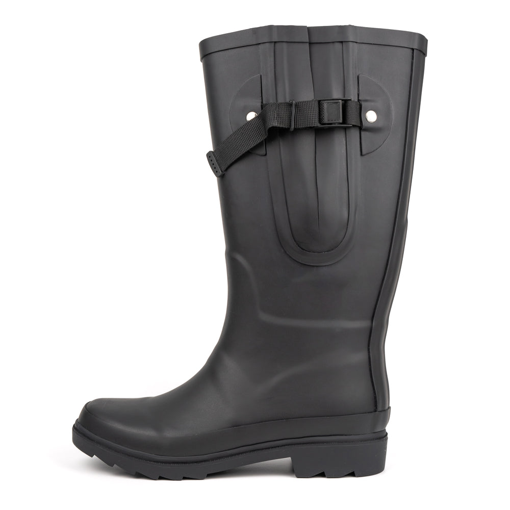 Black Unisex Wide Calf Wellies up to 50cm calf