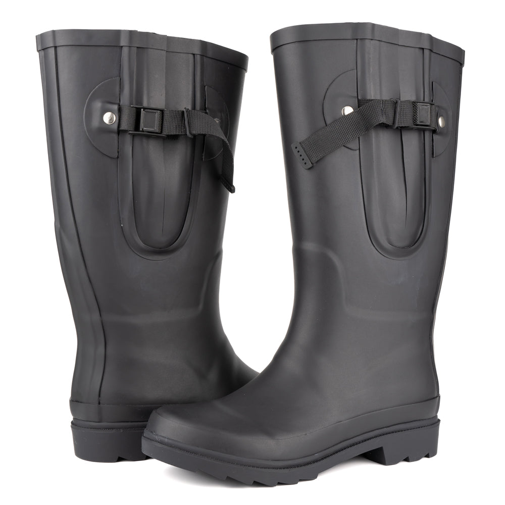 Black wide fit wellies hotsell