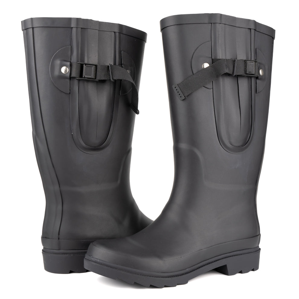 Black Unisex Wide Calf Wellies – up to 50cm calf – The Wide Welly Company