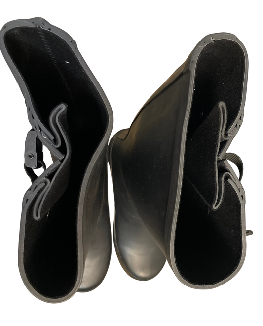 Wonky Black Wide Calf Wellington Boots
