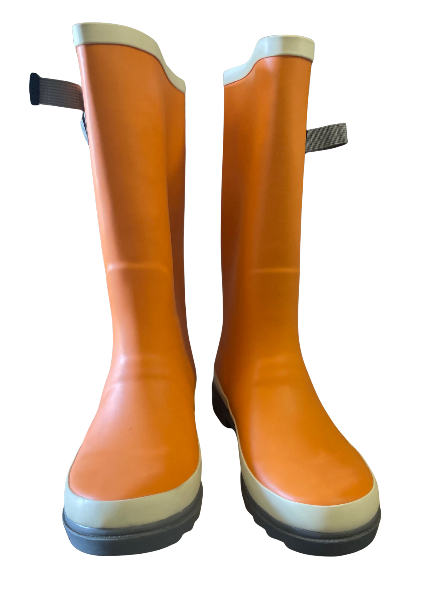 Wonky Orange Wide Calf Wellington Boots