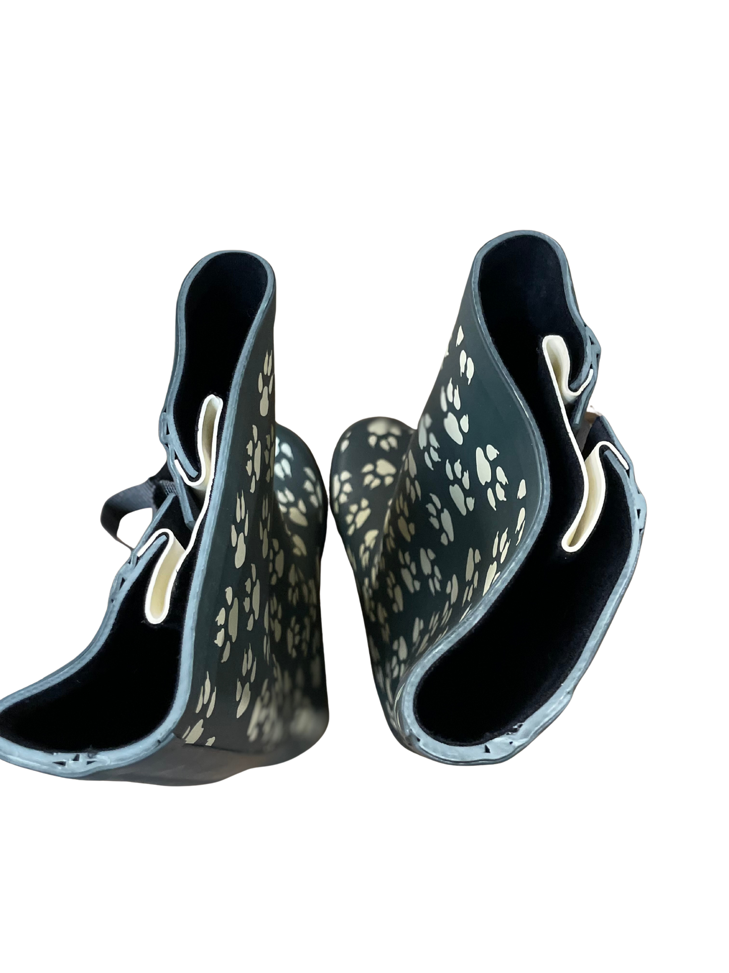 Wonky Paw Print  Wide Calf Wellington Boots