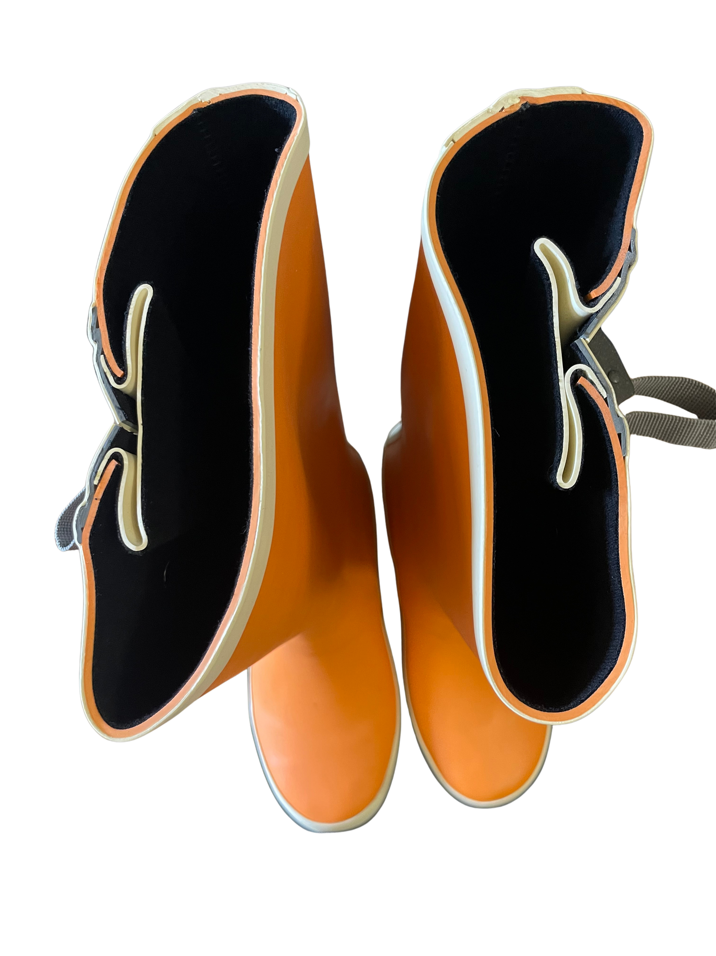 Wonky Orange Wide Calf Wellington Boots