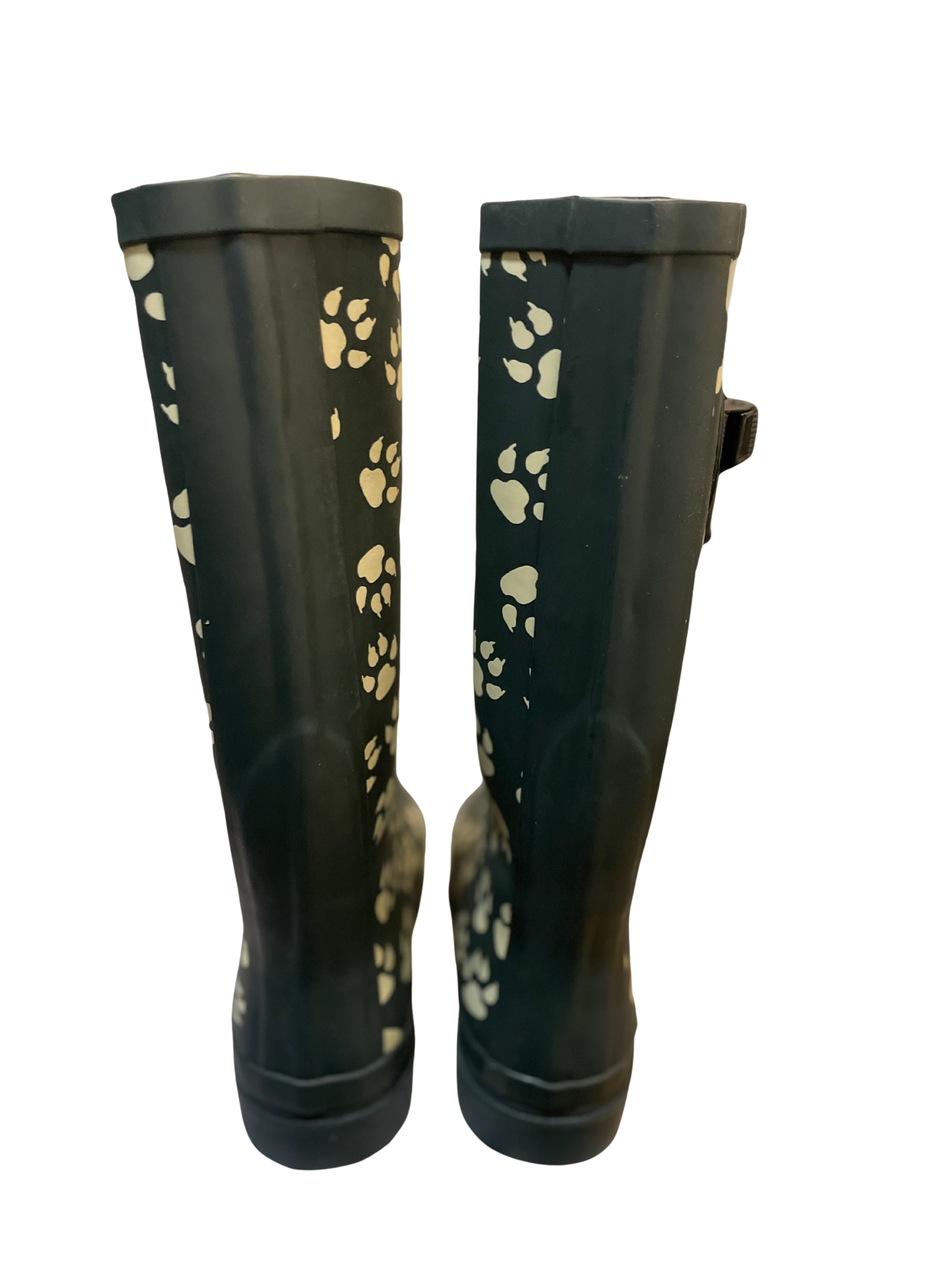 Wonky Paw Print  Wide Calf Wellington Boots