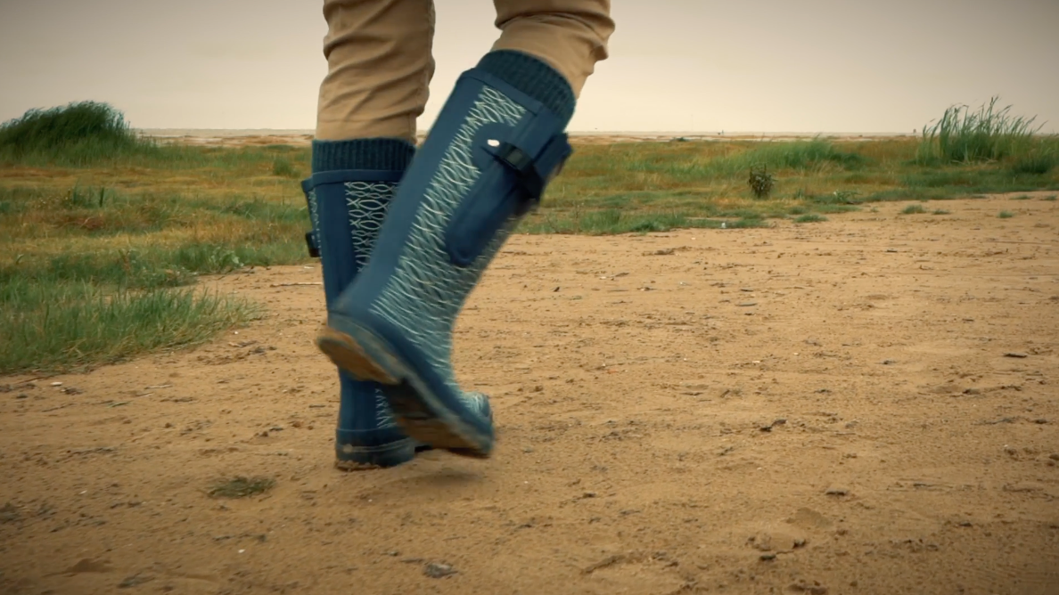 Blue Sole Fish Ladies Wide Calf Wellies up to 50cm calf The Wide Welly Company