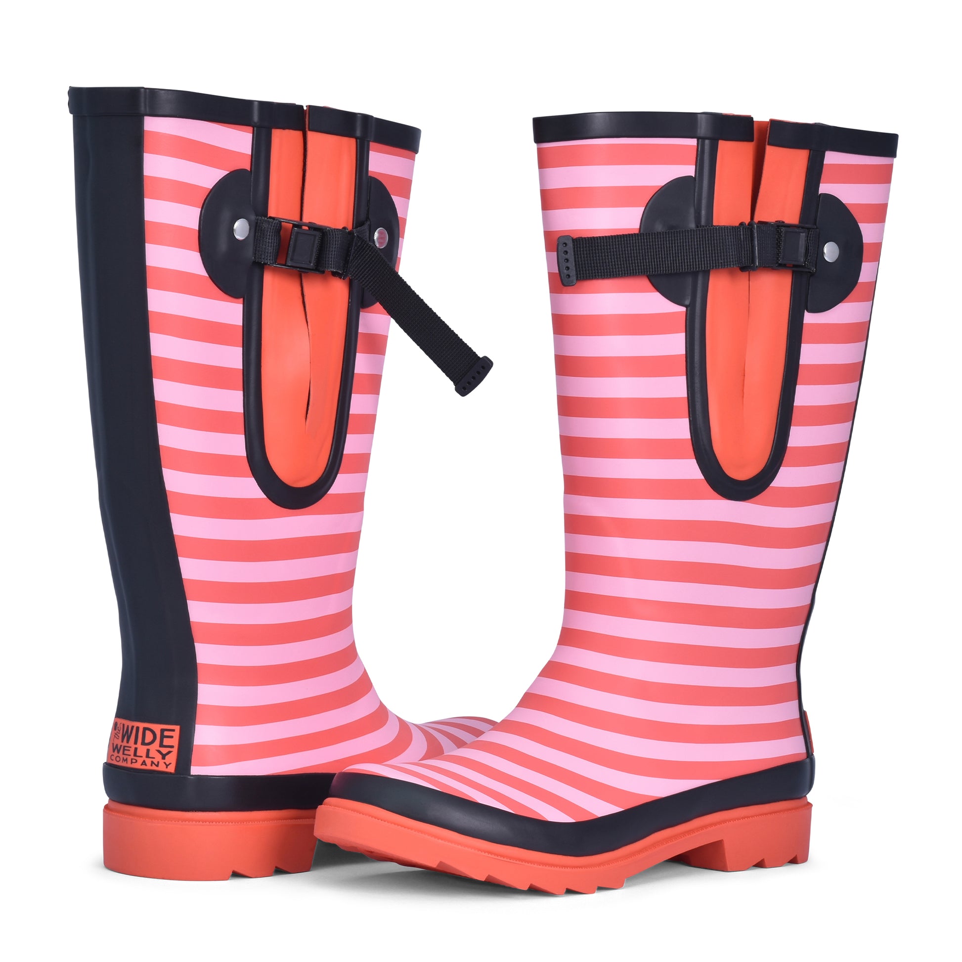 red stripped wellies