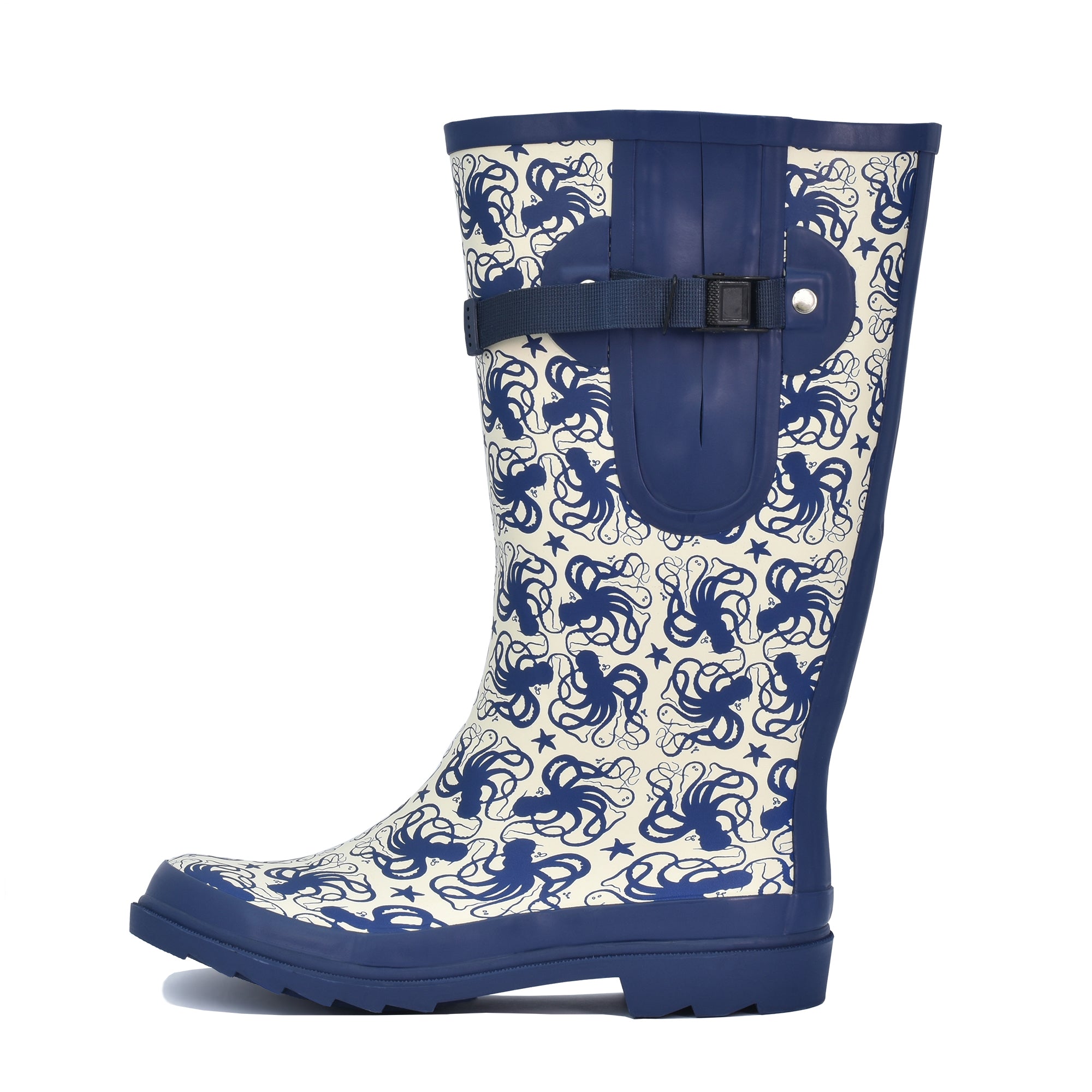 Inky Octopus Ladies Wide Calf Wellies up to 50cm calf The Wide Welly Company