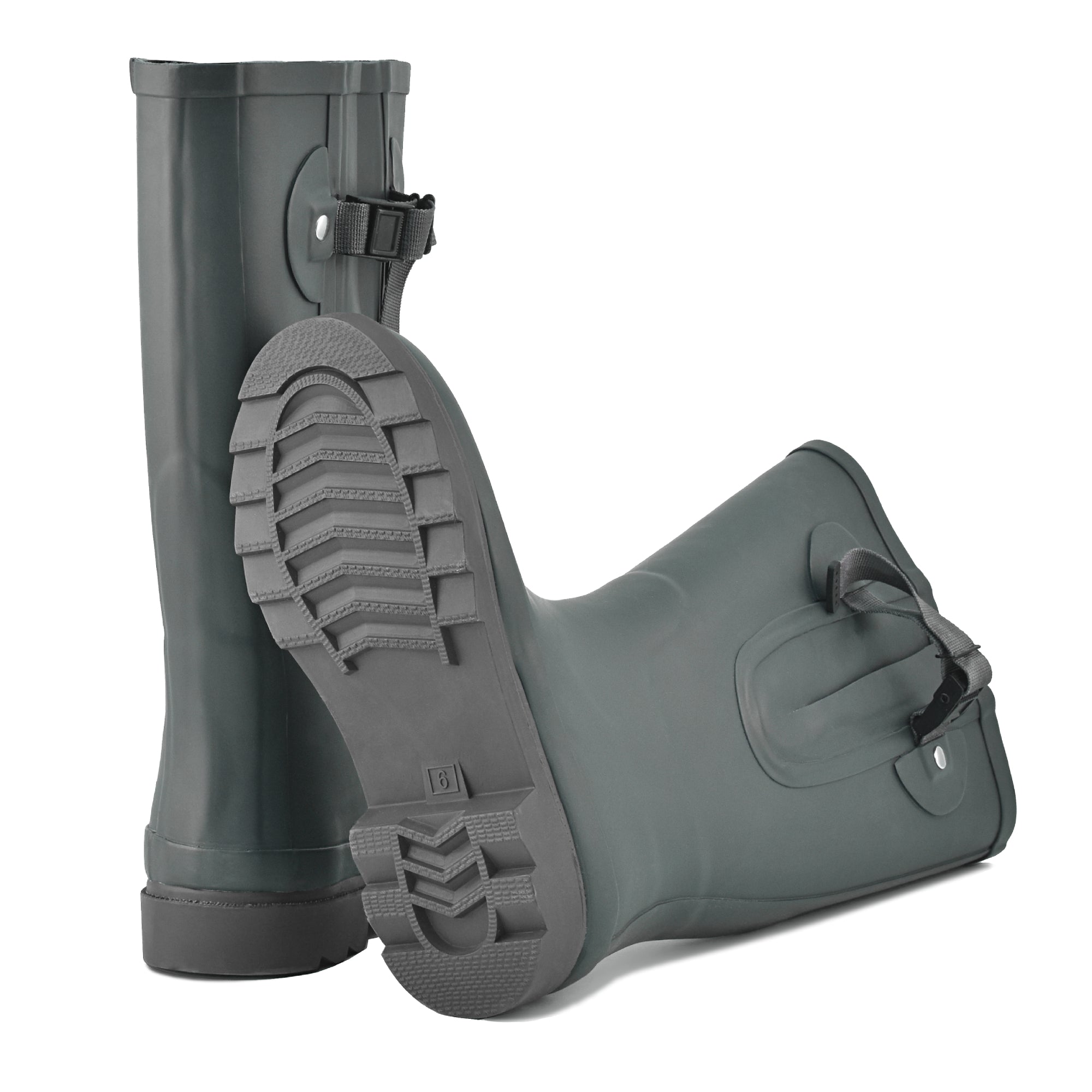 Grey Green Unisex Wide Calf Wellies up to 50cm calf